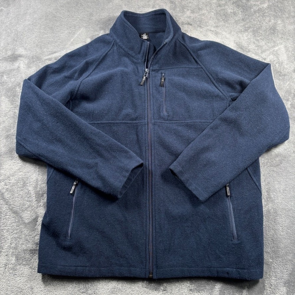 Woolx Jacket Mens XL Blue Fairbanks Full Zip Merino Wool Navy Heavyweight
